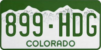 CO license plate 899HDG