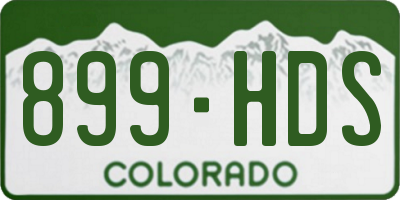 CO license plate 899HDS