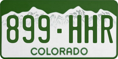 CO license plate 899HHR