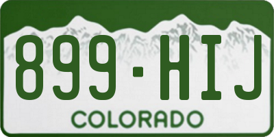 CO license plate 899HIJ