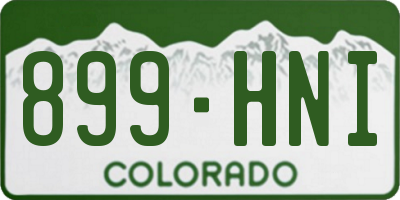 CO license plate 899HNI