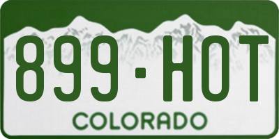 CO license plate 899HOT