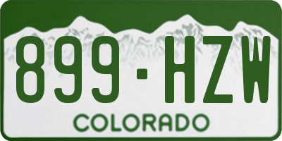 CO license plate 899HZW