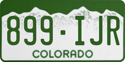 CO license plate 899IJR