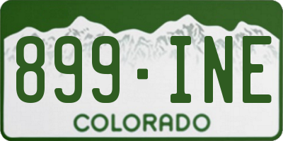 CO license plate 899INE