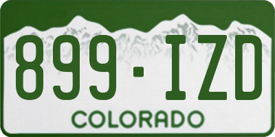 CO license plate 899IZD
