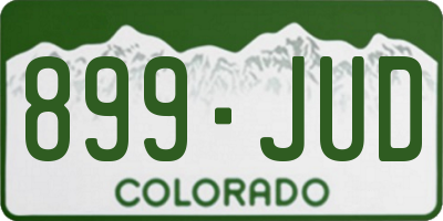 CO license plate 899JUD