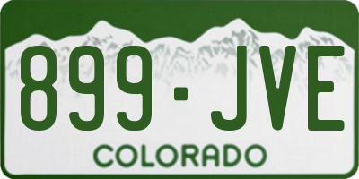CO license plate 899JVE