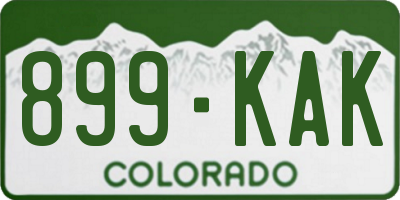CO license plate 899KAK