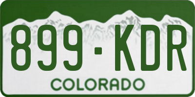CO license plate 899KDR