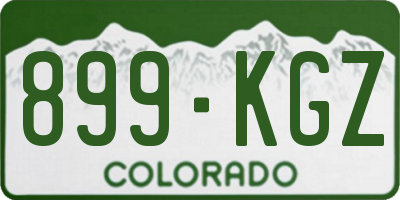 CO license plate 899KGZ