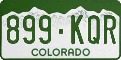 CO license plate 899KQR