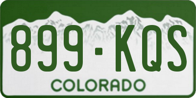 CO license plate 899KQS