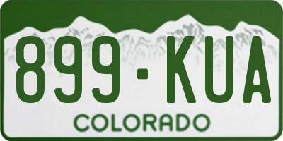 CO license plate 899KUA