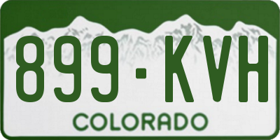 CO license plate 899KVH