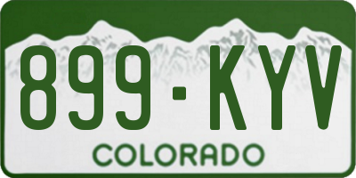 CO license plate 899KYV