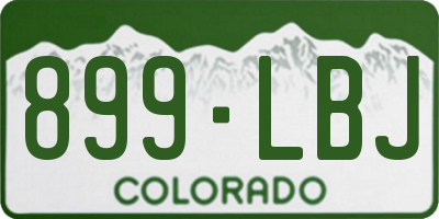 CO license plate 899LBJ