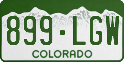CO license plate 899LGW
