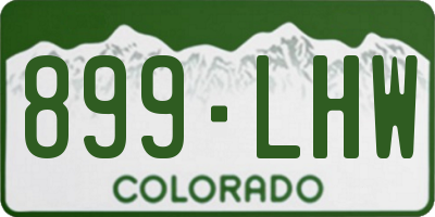 CO license plate 899LHW