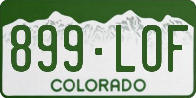 CO license plate 899LOF