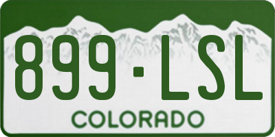 CO license plate 899LSL