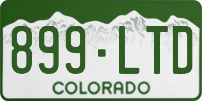 CO license plate 899LTD