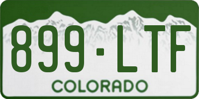 CO license plate 899LTF