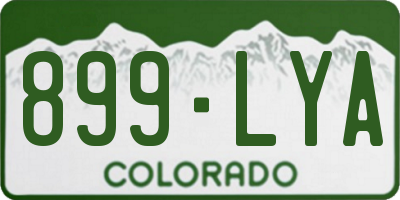 CO license plate 899LYA