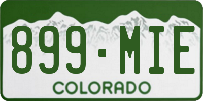 CO license plate 899MIE