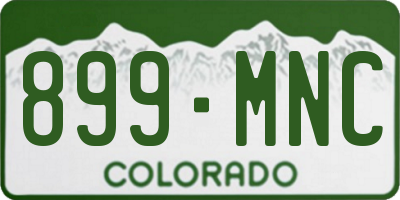 CO license plate 899MNC