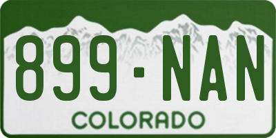 CO license plate 899NAN