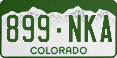 CO license plate 899NKA