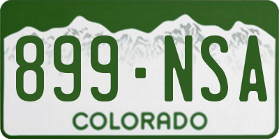 CO license plate 899NSA