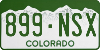 CO license plate 899NSX