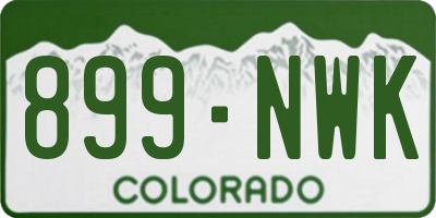 CO license plate 899NWK