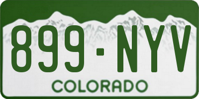 CO license plate 899NYV