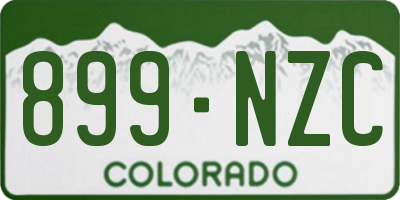CO license plate 899NZC