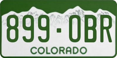 CO license plate 899OBR