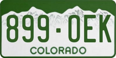 CO license plate 899OEK