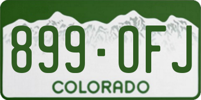 CO license plate 899OFJ