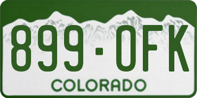 CO license plate 899OFK