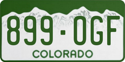 CO license plate 899OGF