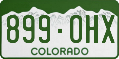 CO license plate 899OHX