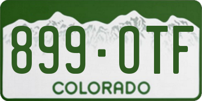 CO license plate 899OTF