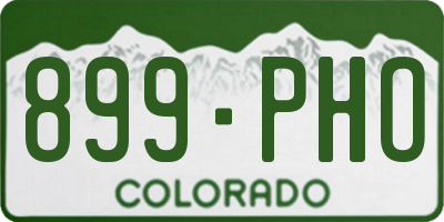 CO license plate 899PHO