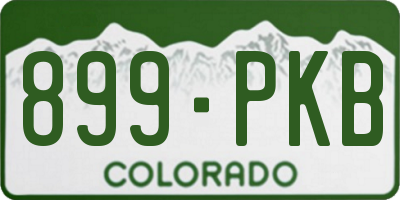 CO license plate 899PKB