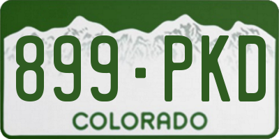 CO license plate 899PKD
