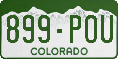 CO license plate 899POU
