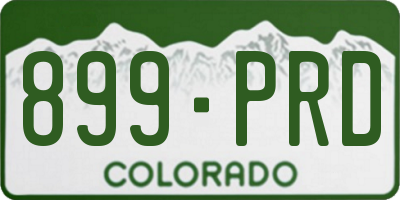 CO license plate 899PRD