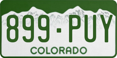 CO license plate 899PUY